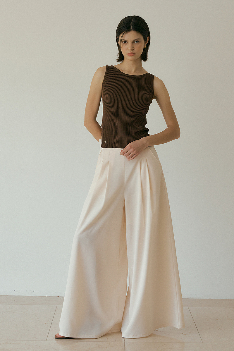 Over wide palazzo pant (ivory)