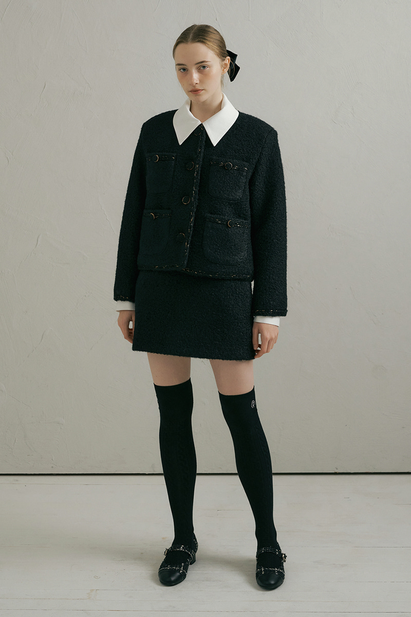 Wave mini skirt (black)