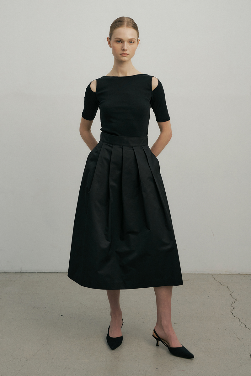 [3차 재입고]Pleats balloon skirt (black)