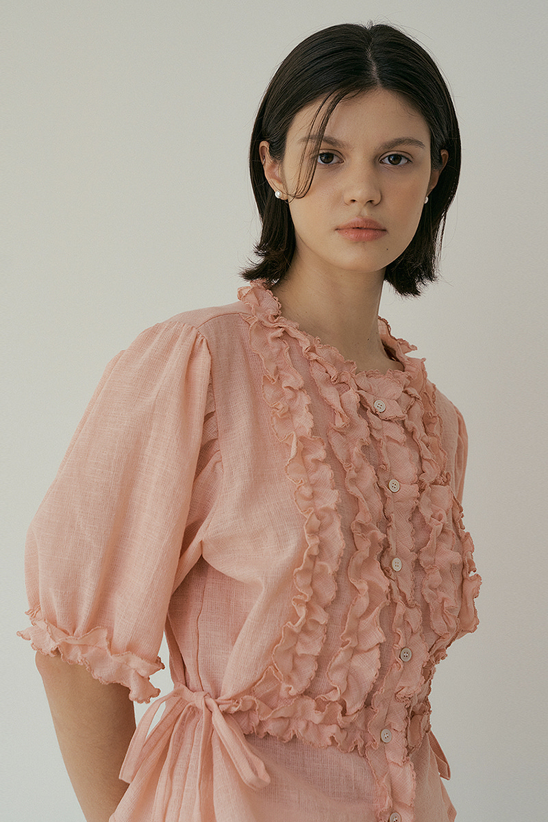 Sonia frill blouse (pink)