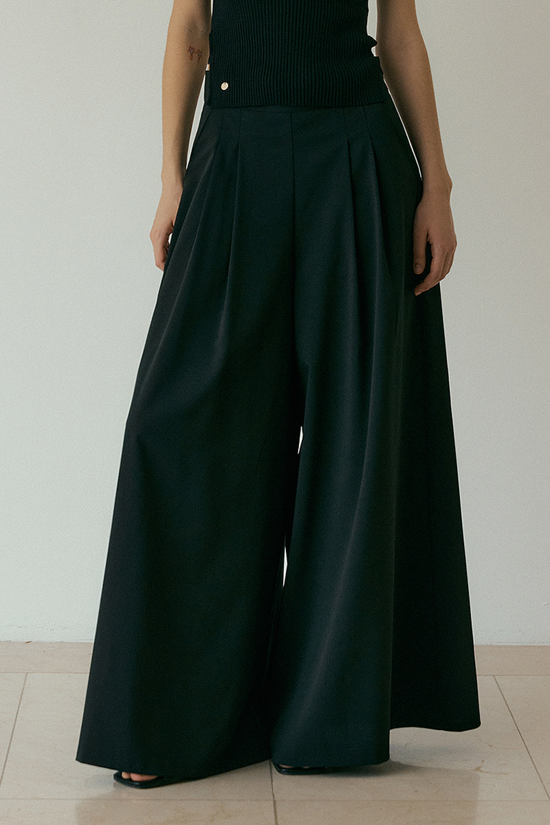 Over wide palazzo pant (black)
