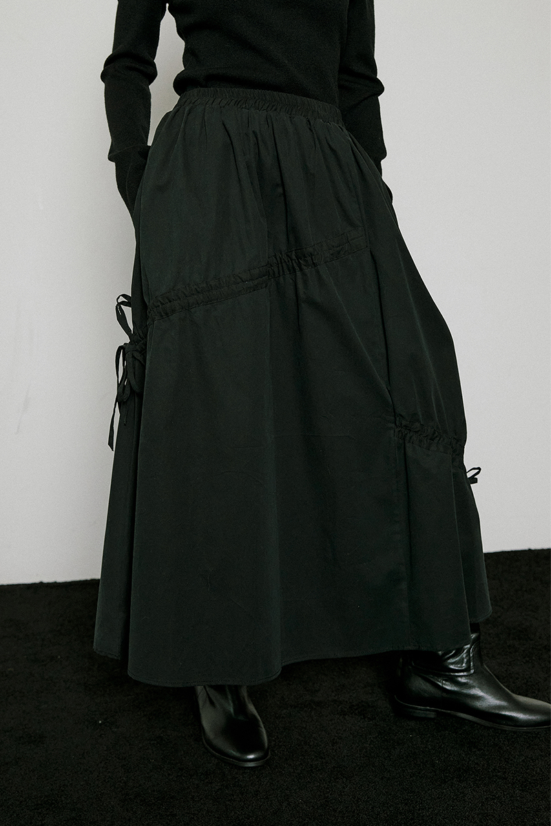 Ribbon Strap Banding Skirt (black)